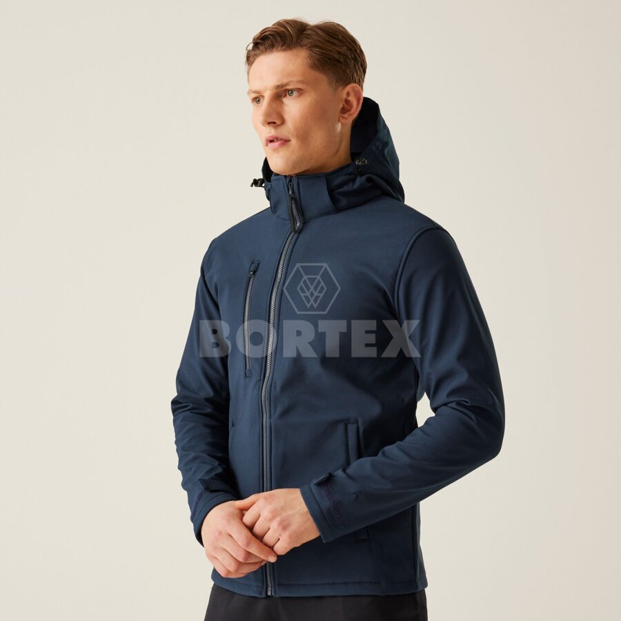 Pánska softshellová bunda s kapucňou Venturer 3-Layer - navy+navy