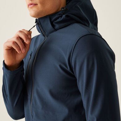 Pánska softshellová bunda s kapucňou Venturer 3-Layer - navy+navy